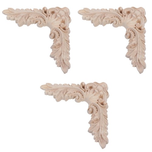 3pcs unpainted wood carving - 3pcs,