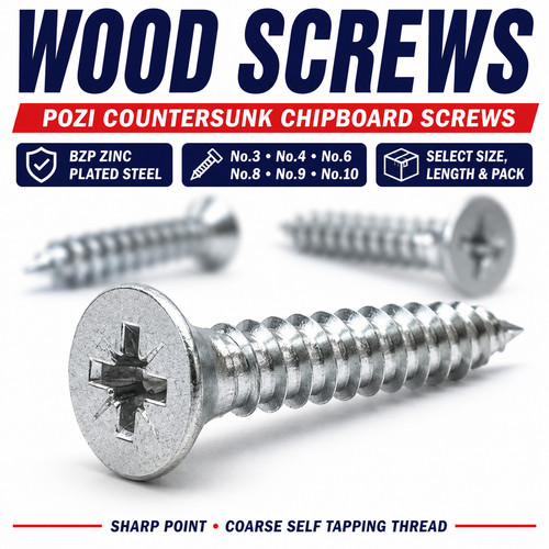 Wood screws pozi countersunk - screws,